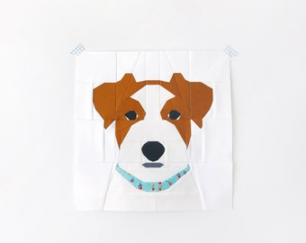 The Jack Russell Terrier Dog Block #38 - 10 inch PDF Paper Piecing Pattern