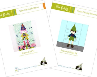 Gnome Doll Girl #4 & Boy #5 Bundle PDF Paper Piecing Patterns