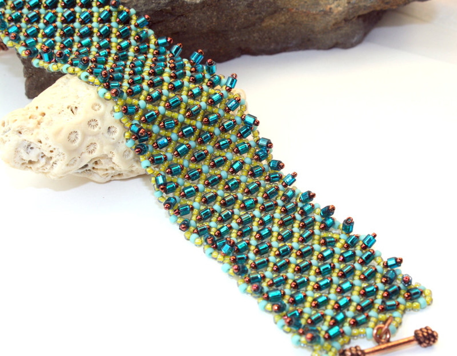 Beading Tutorial Embellished Netted Bracelet Tutorial ENGLISH - Etsy