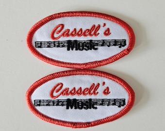 Obsession Patches - Two Cassell's Music Patch  - Movie Prop Iron-On - Horror Movie Patch Bundle of 2