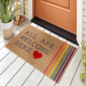 Felpudo Todos son bienvenidos aquí / Felpudo de entrada / Regalo de inauguración de la casa / Felpudo multiusos / Felpudo divertido / Decoración del hogar / Felpudo