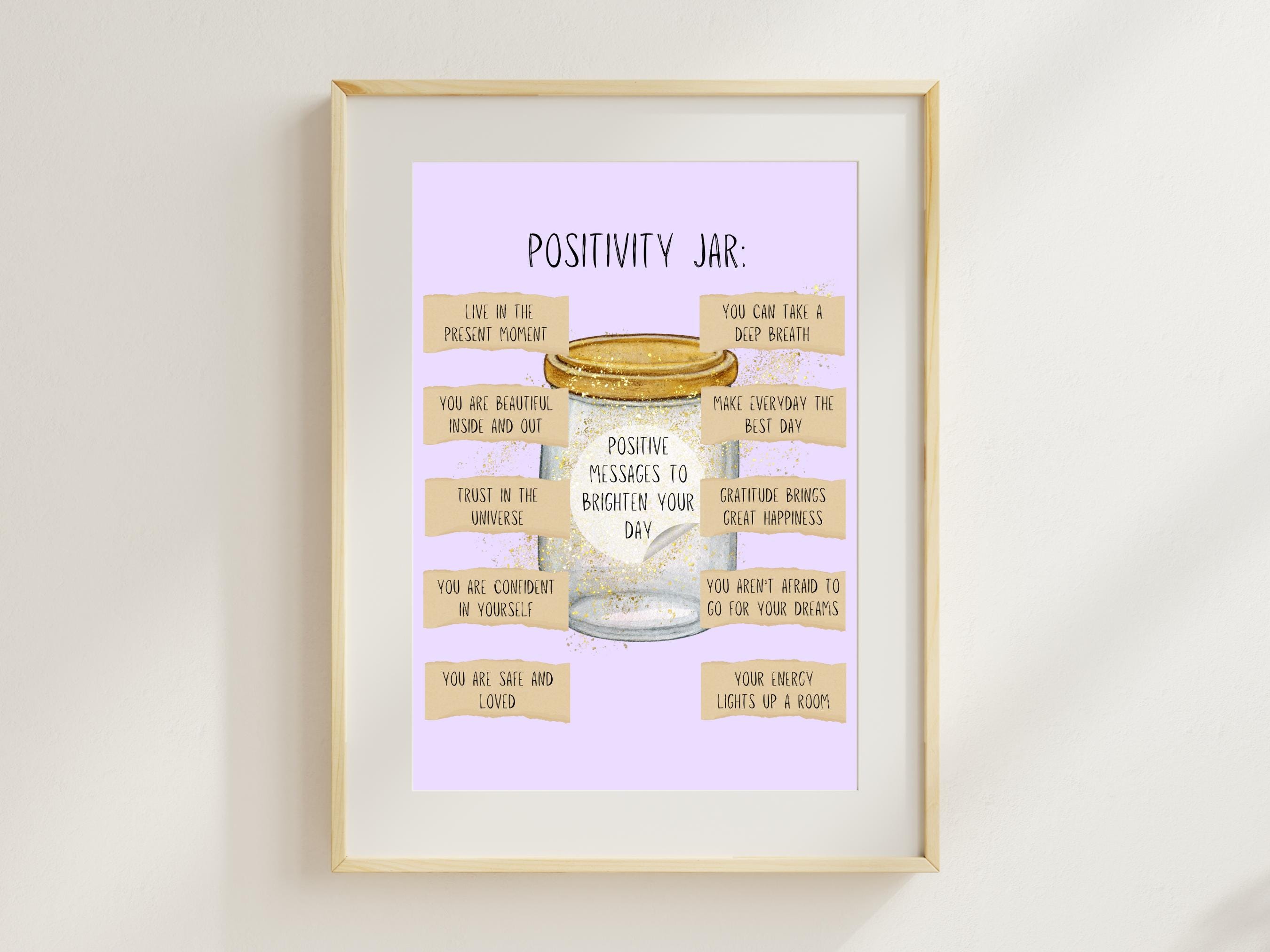 Positive Affirmations Jar Wall Art, Daily Affirmations Jar Poster ...