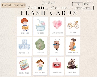 50+ Calming Corner Flashcards, Calming Techniques Flashcards, Anxiety Relief, Calm Down Corner Strategies, Mindfulness, Digital Download