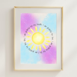Daily Gratitude Wall Art, Gratitude Print, Grateful Poster, Positive Affirmations, Meditation Wall Art, Inspiration Quote, Digital Download
