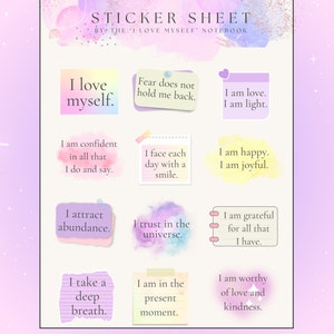 Positive Affirmations Digital Stickers, Digital Stickers, Digital Planner Stickers, Goodnotes Stickers, Precropped Stickers, PNG Stickers