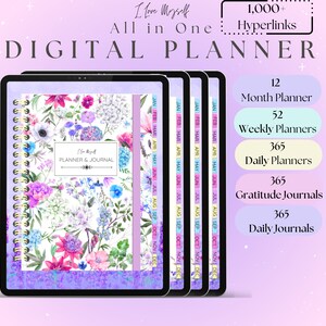Planner digitale non datato all-in-one, planner giornaliero, planner Goodnotes, planner per iPad, Notability, diario di cura di sé, diario dei sogni