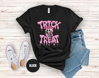 Cute Skull Trick or Treat Halloween T-Shirt