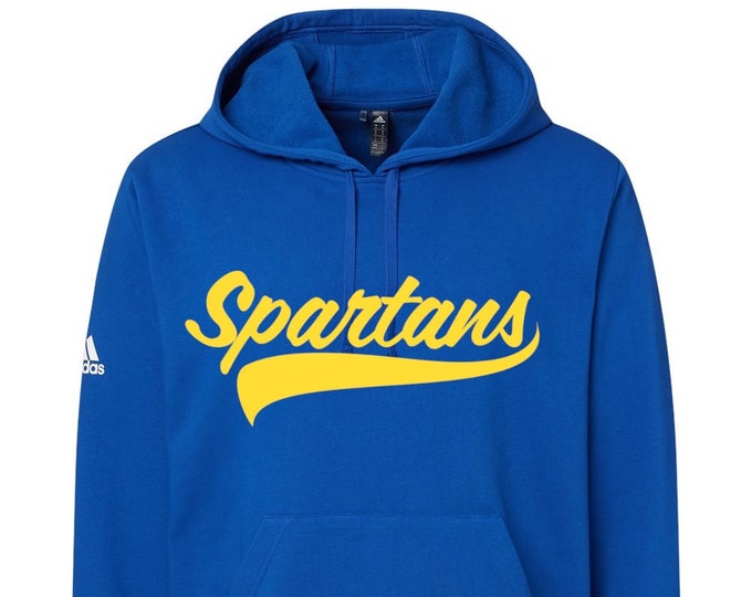 Glitter or matte spartan logo on premium fleece hooded sweatshirt unisex only XS to 4XL