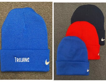 Genuine Nike Fold over Dri-Fit beanie knit cap custom embroidered personalized watch cap hat swoosh logo