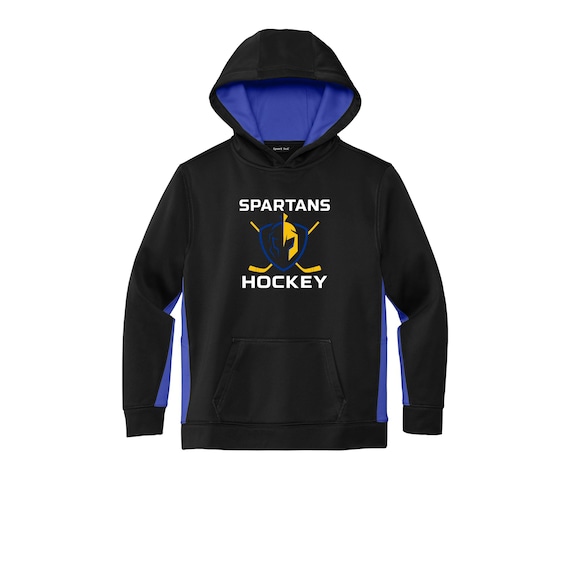 YOUTH XS-XL black unisex sport-tek hooded sweatshirt in your choice of 2 logos YST235