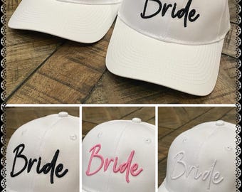 Unisex Custom personalized Bride Groom baseball caps embroidered hat gift wedding bridal shower unique embroidery 3d puff