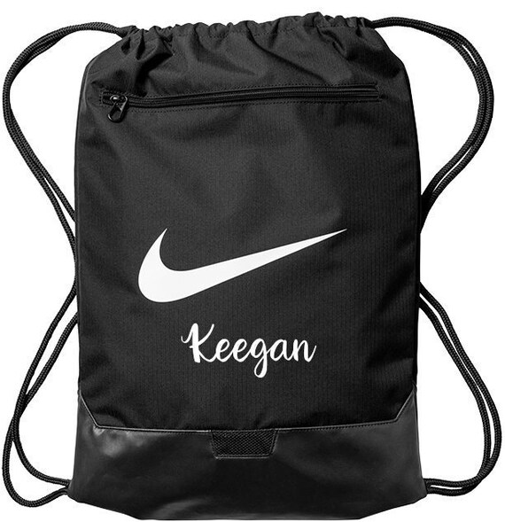 Embroidered personalized premium brand cinch sacks back to school christmas present holiday gift black royal navy blue