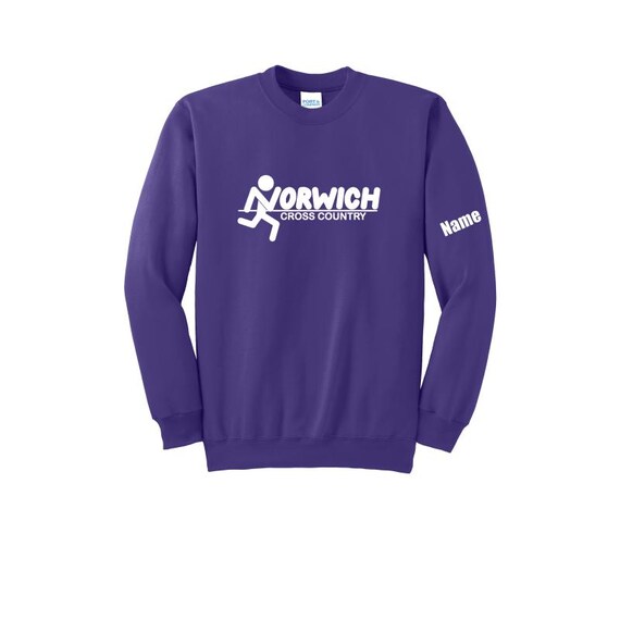 Purple or Ash Port&Co Essencial Fleece crewneck unisex norwichxc PC90