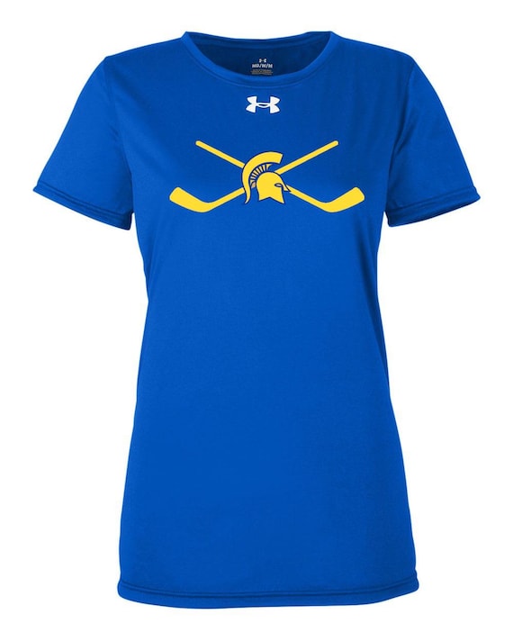 Womens cut Team Tech Short Sleeve T-Shirt in royal or black- 1376847