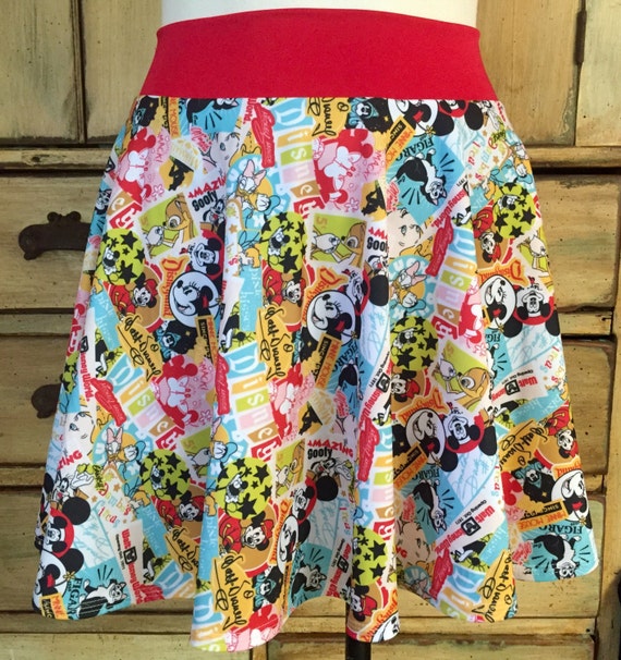 disney spandex fabric running skirt vintage print with shorts princess mickey minnie swim suit coverup comic con costume skating