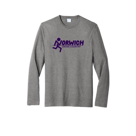Black heather or graphite heather long sleeve Port&Co tshirt unisex norwichxc PC455LS