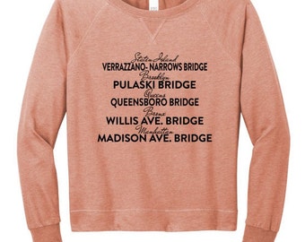 Marathon finisher long sleeve featherweight or midweight crewneck  womens cut custom personalized runner  DT672 sweatshirt NYC New York City