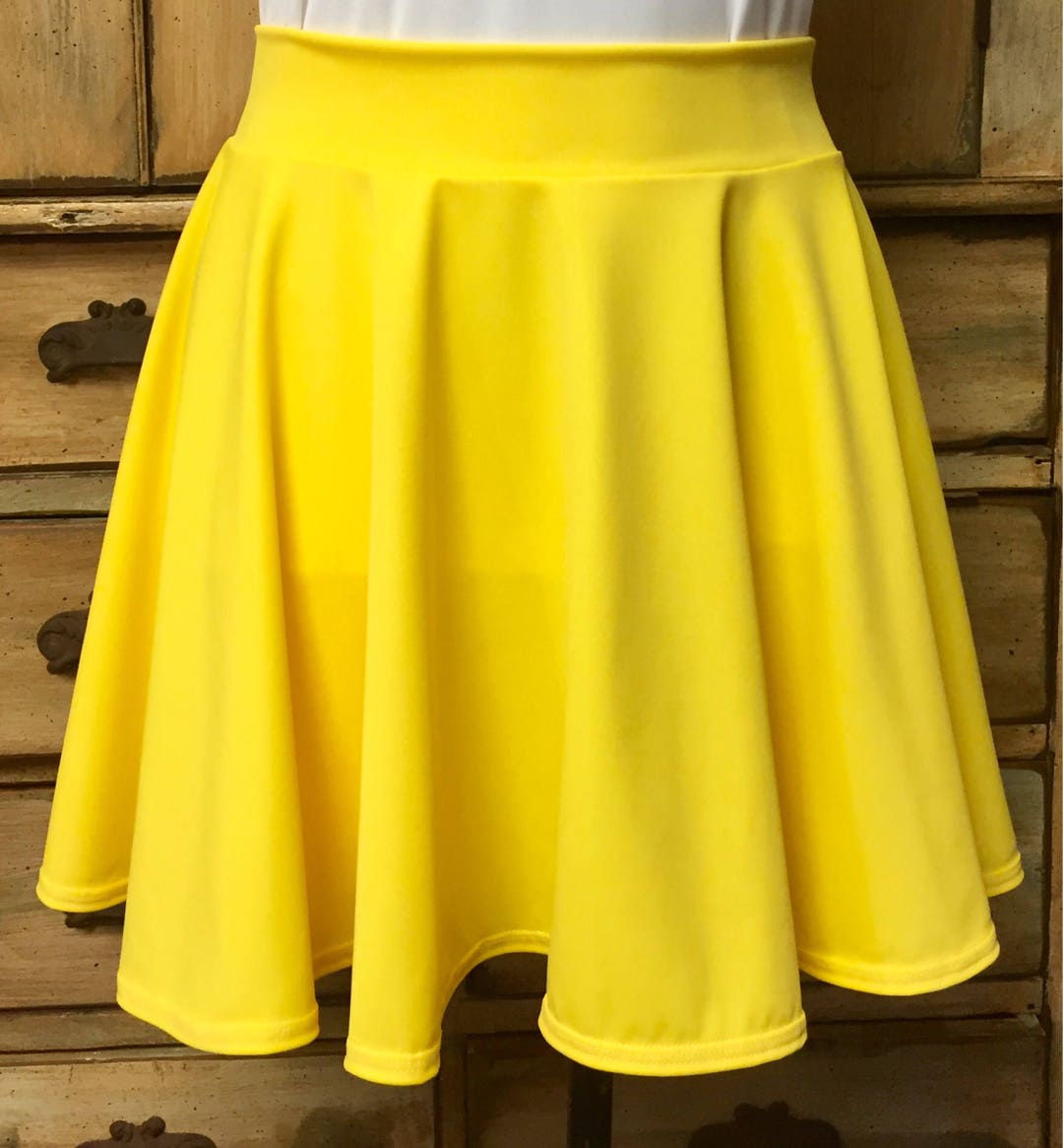 Lemon Yellow Spandex Running Skirt Muffin Top Free Snow White Princess ...