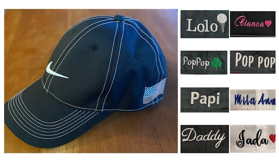 Dri-FIT Cap logo custom embroidered personalized baseball tennis running hat greek sorority fraternity white black gray Nike swoosh logo
