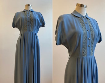 1940s blue dress