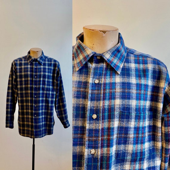 Vintage Wool Pendelton Flannel / Plaid Wool Flanne