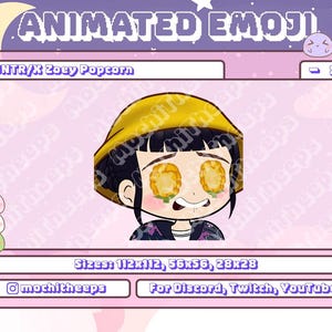 Animated HUNTR/X Zoey Popcorn KPop Demon Hunter Emoji for Discord, Twitch, & YouTube