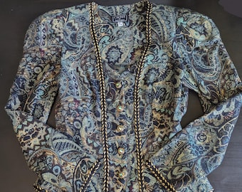 Kort jacquardjack uit de jaren 80