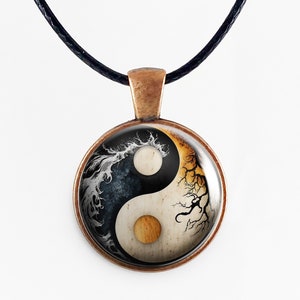Yin Yang Magnetic Pendant Necklace 1&quot; Magnet Button - Use with the Magnets in my Shop