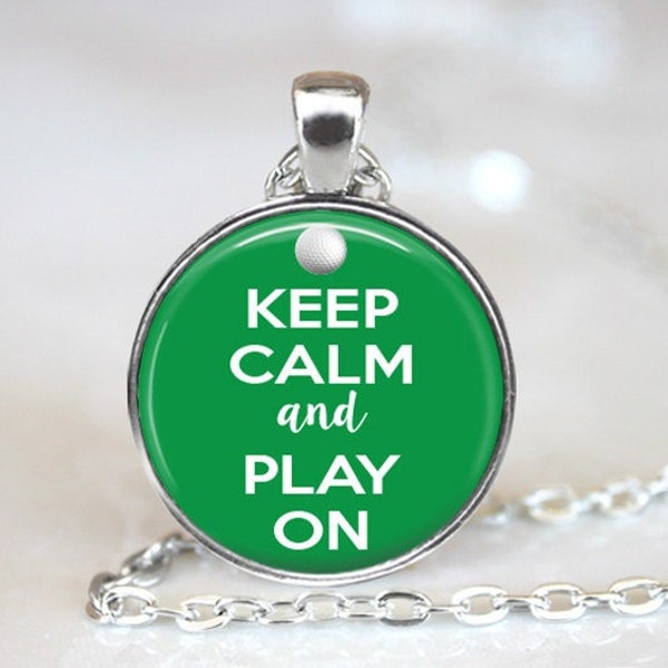 Keep Calm Play On Magnetic Pendant Necklace with Organza Bag