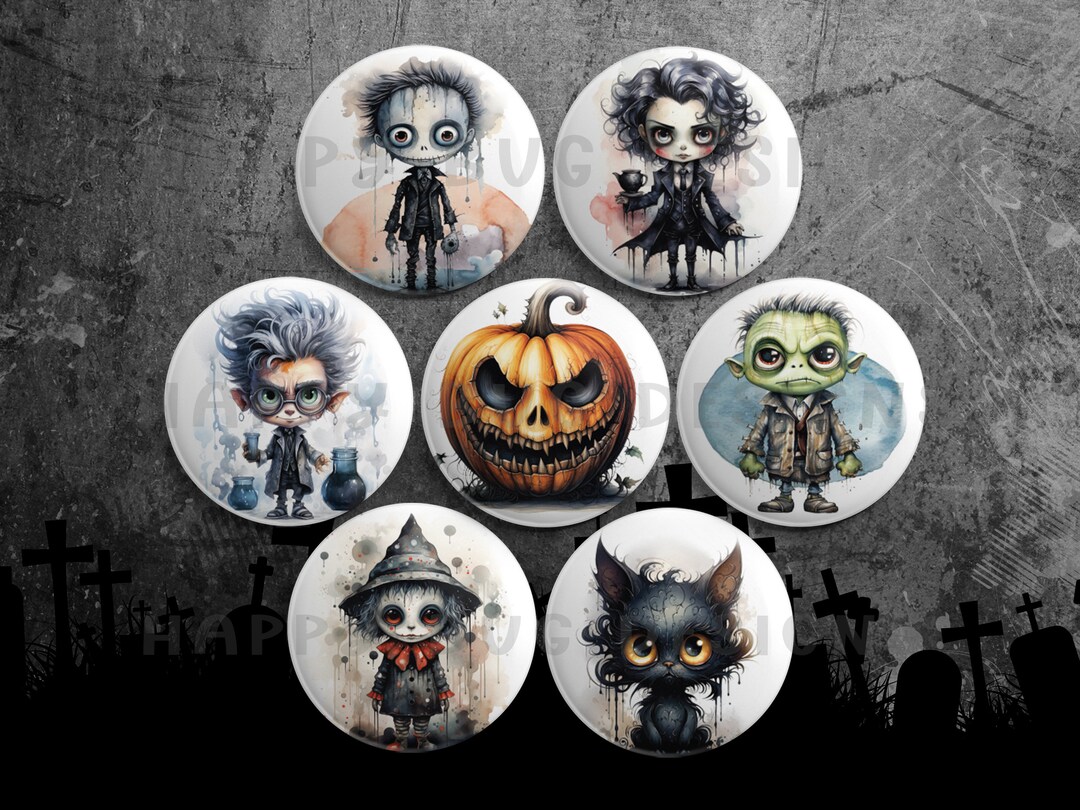 Creepy Halloween Series 1" Magnets - Set of 7 - Set #4 - Etsy