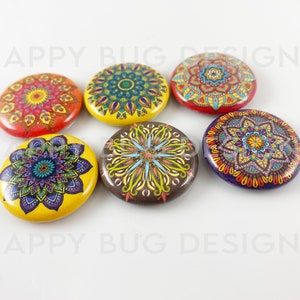 Mandala 1&quot; Magnets - Set of 6