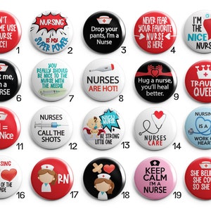 Nurse Nursing Fun Sayings 1" - Choose Magnets or Pin Back Buttons