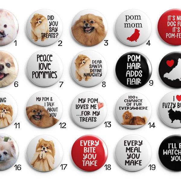 Pomeranian Pom Dog Sayings Magnets for Pendant Toppers or Refrigerator Magnets - Choose One or a Set
