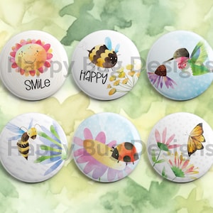 Set of (6) 1" Magnets "Pollinators"