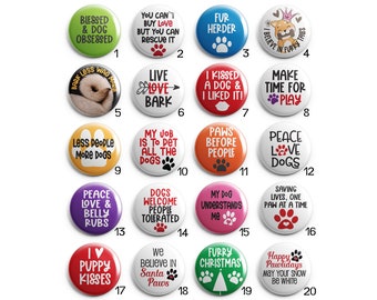 Dog Sayings Interchangeable Magnetic Pendant Toppers or Refrigerator Magnets - Choose Individually or by the Set - Set C