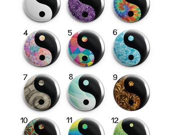 Yin Yang 1" Magnets for Magnetic Jewelry or use as Refrigerator Magnets