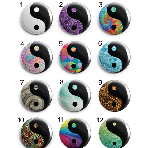 Yin Yang 1" Magnets for Magnetic Jewelry or use as Refrigerator Magnets