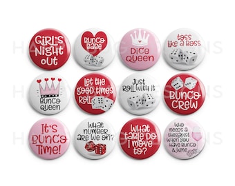 Bunco Magnets - Set of 12 One Inch Magnets