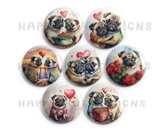 Spread Pug Love this Valentine's Day with Adorable Pug Magnets!