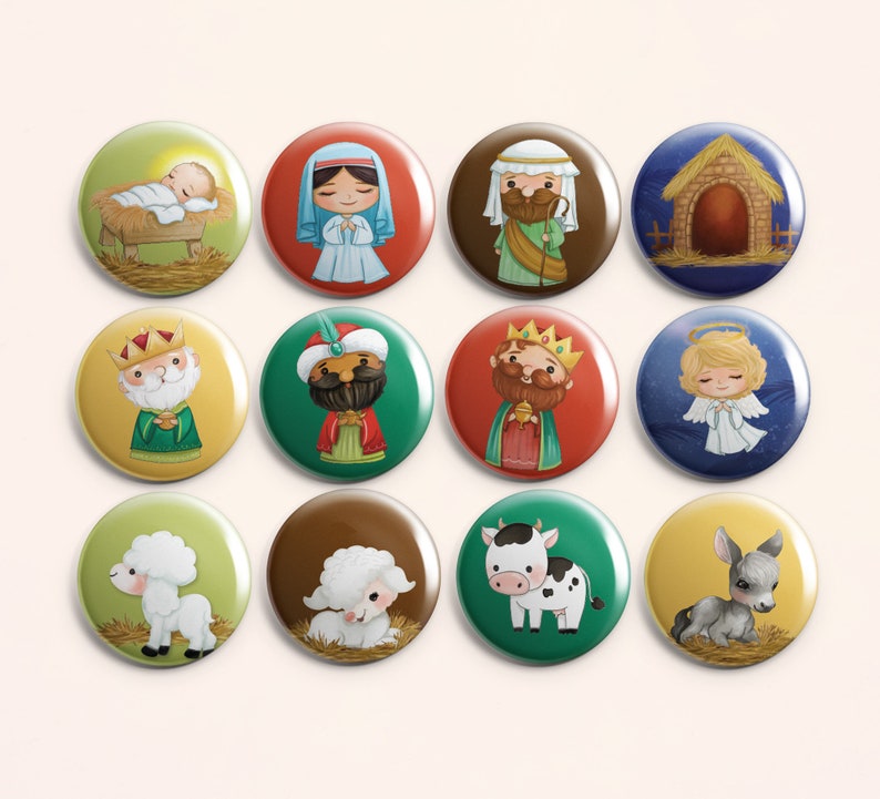 Nativity Set of 12 One Inch in Gift Tin Etsy