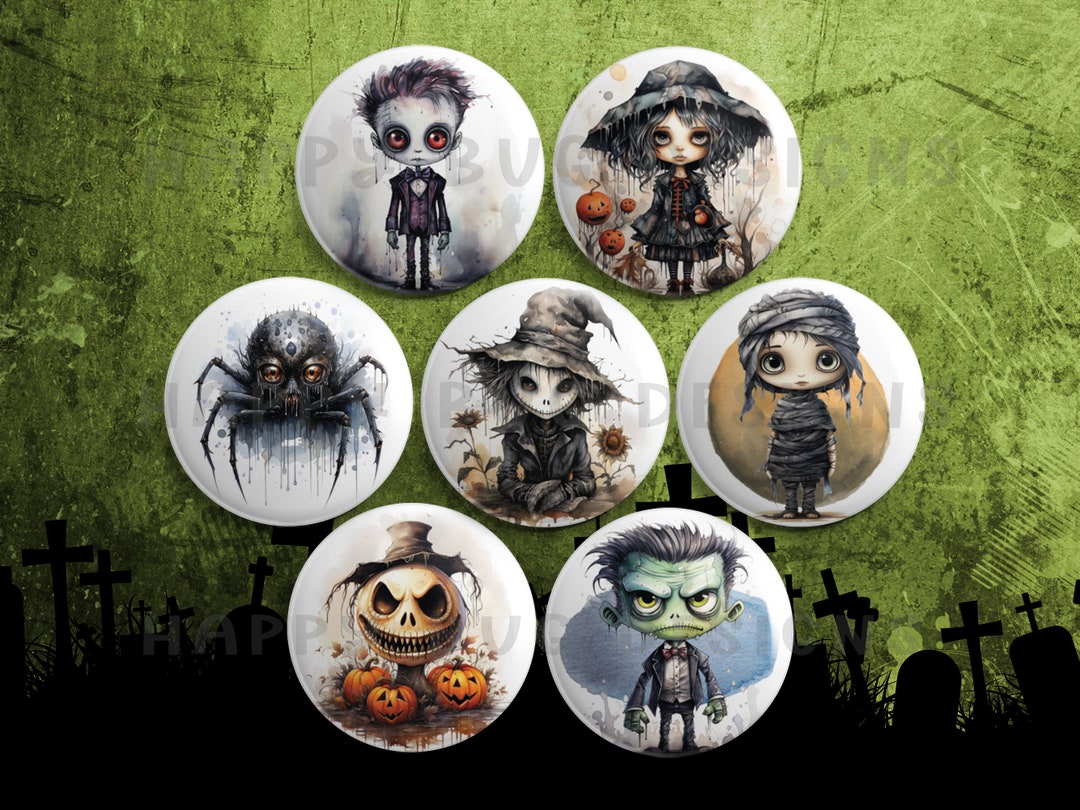 Creepy Halloween Series 1" Magnets - Set of 7 - Set #2 - Etsy