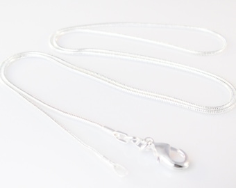 Silver Plated Snake Chain Necklace - Choose Your Length 18", 20", 22" or 24"