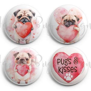 Celebrate Love with our Adorable Pugs N Kisses Magnets!