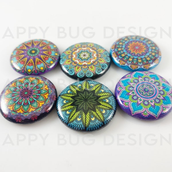 Mandala 1" Magnets - Set of 6