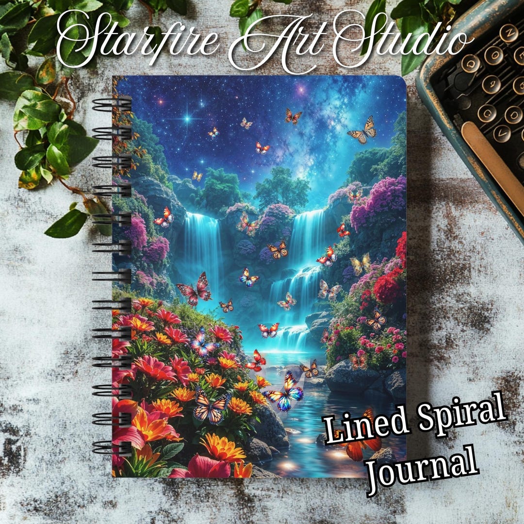 Butterfly Waterfall Journal: Fantasy Floral Dream Planner, 150 Lined ...