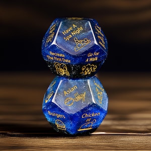Date Night Idea Dice, Resin and Wood, Anniversary Gift