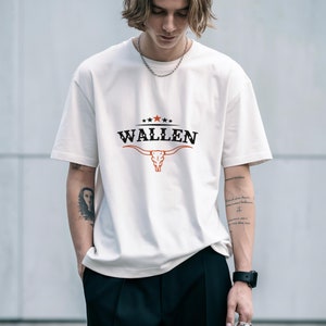 Wallen Distressed Font Shirt, Comfort Colors, Country Western Music Comfort Colors, Western Bullhead Graphic Tee, Cowgirls Country Rodeo,