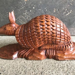 Wooden Armadillo Sculpture, Armadillo Figurine, Home Decor, Christmas Gifts, Christmas Ornaments, Christmas Decor, Holiday Gifts, Art Gifts
