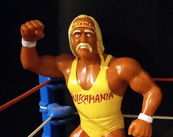 LJN Custom Made Yellow Shirt HULK HOGAN Superstars of Wrestling Rubber Figure