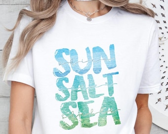 Sun Sand Salt Beach Shirt,Summer Shirt,Vacation Shirt,Beach Shirt,Summer Vibes Tee,Coastal Shirt,Beach Life Shirt For Women,Ocean Lover Tee